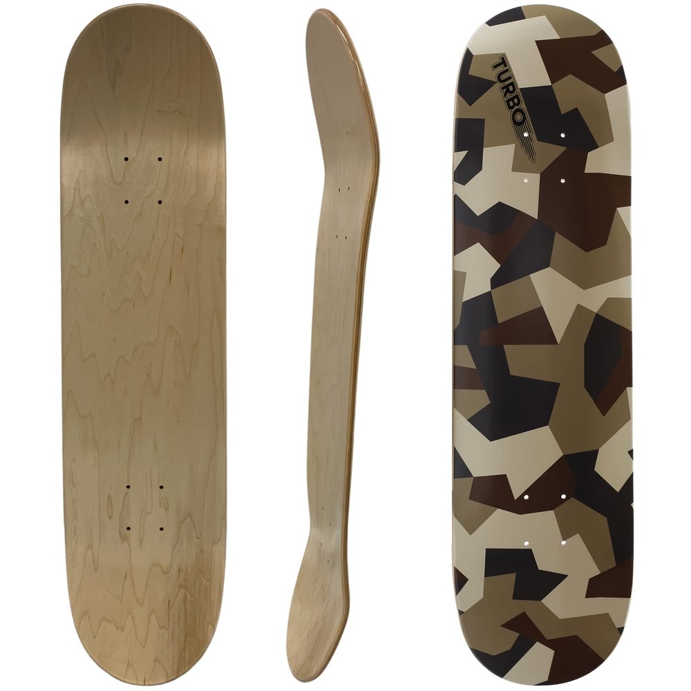 TURBO Pro Canadian Maple Skateboard Deck Camou 8.25 Inch