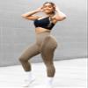 HIGORUN Women Seamless Leggings Smile Contour High Waist Workout Gym Yoga Pants Brown XS view 3