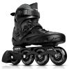 Inline Skates for Women Men, Outdoor Street Blades Roller Adult Male Female, Professional Fitness Roller Skates Blades for Unisex (Black) Men10-11/Women11-12/29.5cm view 1
