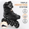Inline Skates for Women Men, Outdoor Street Blades Roller Adult Male Female, Professional Fitness Roller Skates Blades for Unisex (Black) Men10-11/Women11-12/29.5cm view 2