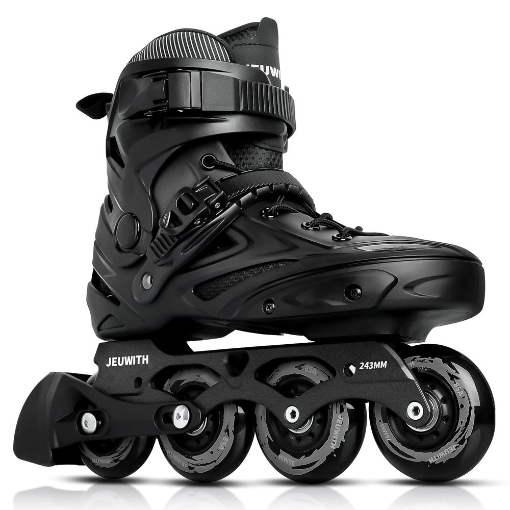 Inline Skates for Women Men, Outdoor Street Blades Roller Adult Male Female, Professional Fitness Roller Skates Blades for Unisex (Black) Men7/Women8/26cm