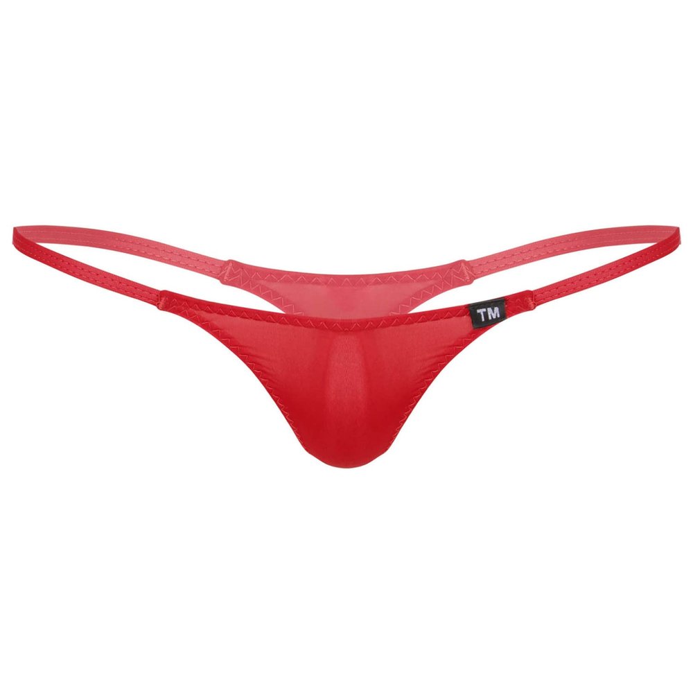 ACSUSS Men's Underwear T Back G-String Briefs Sexy Low-Waist U Convex Pouch Thong Lingerie Underpants Red XX-Large