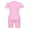 Moggemol Kids Girls Boys One Piece Rash Guard Swimsuits Water Sport Short Swimwear UPF 50+ UV Protection Pink 10-12 Years view 2