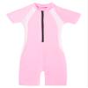 Moggemol Kids Girls Boys One Piece Rash Guard Swimsuits Water Sport Short Swimwear UPF 50+ UV Protection Pink 10-12 Years view 3