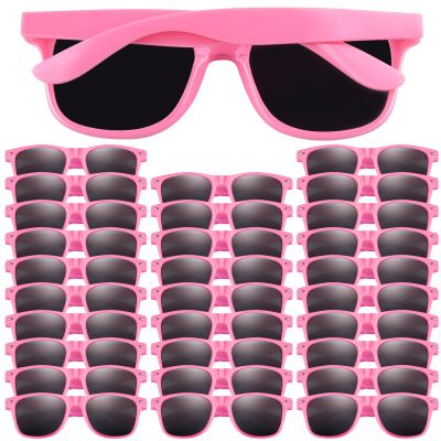 FEPITO 30 Pieces Party Sunglasses Bulk for Birthday Party Supplies Treat Bag Fillers for Beach Pool Party Toys, Pink