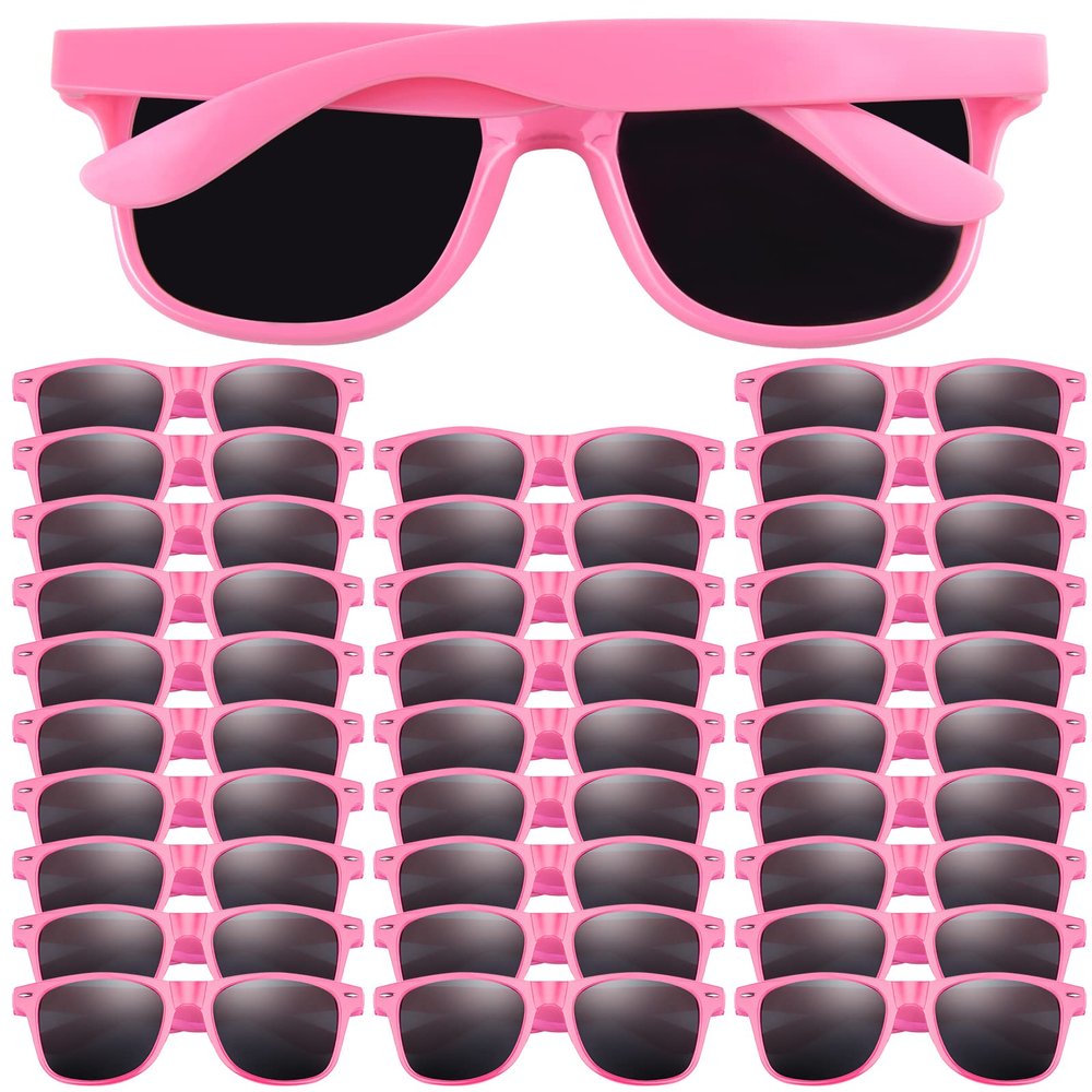 FEPITO 30 Pieces Party Sunglasses Bulk for Birthday Party Supplies Treat Bag Fillers for Beach Pool Party Toys, Pink