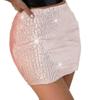 JEWEKY Champagne Sequin Mini Skirt Party Bodycon Disco Skirts for Women view 1