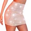 JEWEKY Champagne Sequin Mini Skirt Party Bodycon Disco Skirts for Women view 3