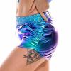 Rave Metallic Dance Shorts Booty Pants Elastic Shiny Women's Yoga Waist Sexy High Waist Pants for Women view 2