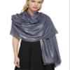 PANTONIGHT Women's Sparkling Metallic Evening Shawl Lightweight Wedding Shawl Extra Large Dressy Shawls and Wraps for Party (NAVY SILVER 2509) view 3