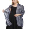 PANTONIGHT Women's Sparkling Metallic Evening Shawl Lightweight Wedding Shawl Extra Large Dressy Shawls and Wraps for Party (NAVY SILVER 2509) view 4