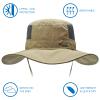 BASSDASH UPF 50+ Sun Fishing Hat Water Resistant with Detachable Neck Flap Dark Khaki view 2