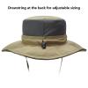BASSDASH UPF 50+ Sun Fishing Hat Water Resistant with Detachable Neck Flap Dark Khaki view 3