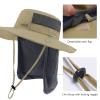 BASSDASH UPF 50+ Sun Fishing Hat Water Resistant with Detachable Neck Flap Dark Khaki view 4