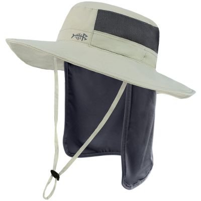 BASSDASH UPF 50+ Sun Fishing Hat Water Resistant with Detachable Neck Flap Pea Green