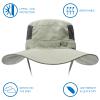 BASSDASH UPF 50+ Sun Fishing Hat Water Resistant with Detachable Neck Flap Pea Green view 2