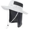 BASSDASH UPF 50+ Sun Fishing Hat Water Resistant with Detachable Neck Flap White view 1
