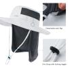 BASSDASH UPF 50+ Sun Fishing Hat Water Resistant with Detachable Neck Flap White view 4