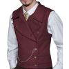 Mens Classic Double Breasted Suit Vest Slim Fit Lapel Fashion Groomsmen Waistcoat for Wedding Prom(XS-5XL to Choose) (Color : Wine red, Size : Large) view 1