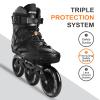 Inline Skates for Men Women, 3 Wheels 110mm Blades Roller for Adult Male Female, Classic Outdoor Fitness Inline Speed Skates for Unisex (Black) Men10-11/Women11-12/29.5cm view 2