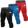 3 Pack Men's Compression Pants 3/4 Workout Dry-fit Baselayers Underwear Sport Tights Running Athletic Leggings Capris view 1