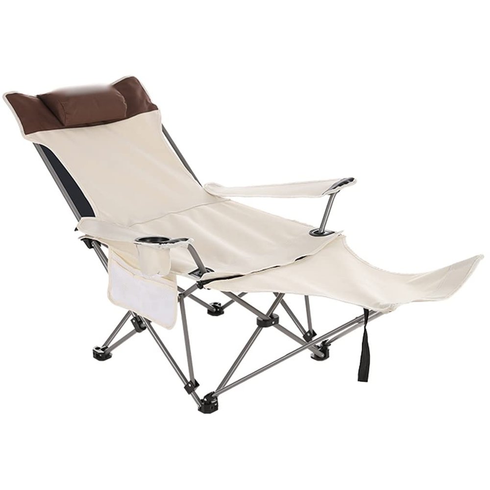 Camping Chair Camping Chair with Foot Rest Folding Sports Chair with Carrying Bag, Easy Storage Beach Director's Chair, Fishing Chair with Adjustable Backrest, Steel Pipe Structure