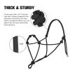 Harrison Howard Super Sturdy Horse Rope Training Halter with 4 Knot 1/4" Stiff Halter Cord Size Draft - Black view 3