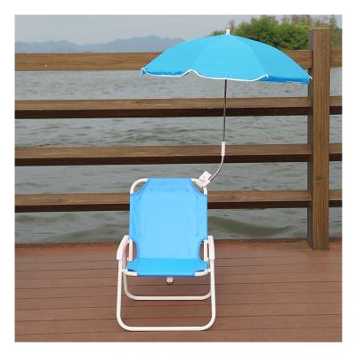 Kids Camping Chair Kids Beach Chair with Sunshade Umbrella, Portable Folding Chair for Outdoor with Armrests and Backrest, 4 Colors (Color : Blue)