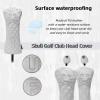 HELLO NRC 4 Pieces Golf Club Covers, White Driver Head Cover, Fairway Woods and Hybrid Headcover, Skull 3 Wood and 5 Wood, 460cc PU Waterproof Leather with Rotating Number Tags for Most Golf Clubs view 2