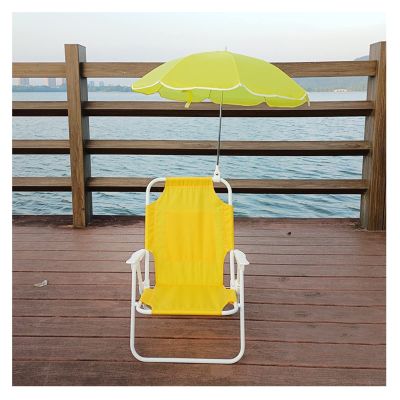 Kids Camping Chair Yellow Kids Beach Chair Outdoor Folding Chair with Umbrella, Lightweight and Portable Child Seat, Suitable for Travel Camping