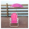 Kids Camping Chair Pink Kids Folding Chair Outdoor Beach Chair, Lightweight and Portable Child Seat with Sunshade Umbrella, Suitable for Travel Camping Beach view 1