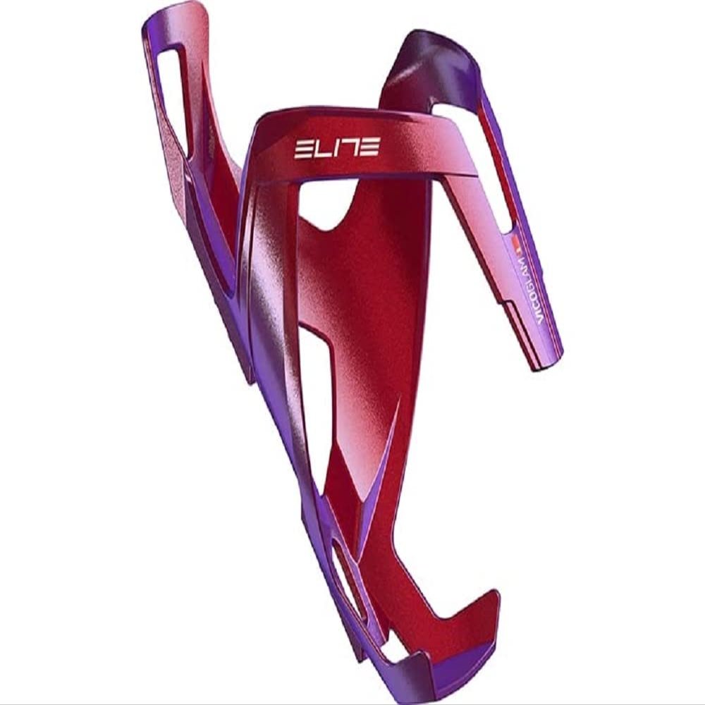 Elite Vico Glam Bottle Cage | Metal Red White Graphic | Lightweight Cycling Water Bottle Holder