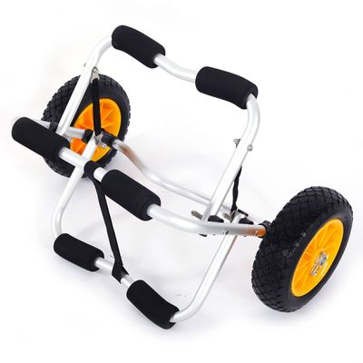 Volowoo Universal Kayaks Cart, Canoe Carrier Trolley, Foldable Dolly Fishing Accessories for Kayak, Canoe, Float Mats, Jon Boat, Heavy Duty Aluminum (Tube Thickness: 1.5mm, A)