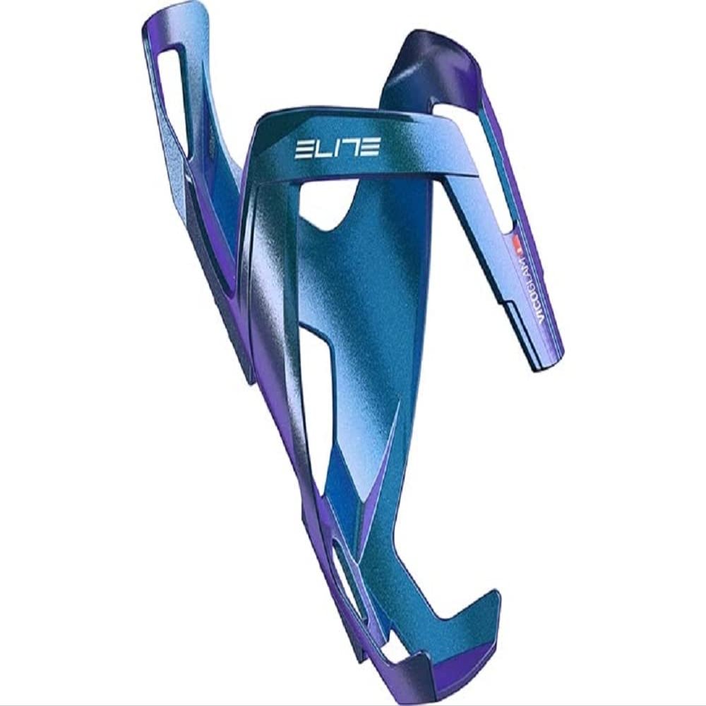 Elite Vico Glam Bottle Cage | Metal Blue White Graphic | Lightweight Cycling Water Bottle Holder
