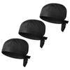 Tofficu Chefs Hat Men 3 Pcs Chef Hat Elastic Back Skull Cap Chef Hat with Ties Adjustable Kitchen Cooking Chef Caps for Men Women Kitchen Cooking Service and Other Work Black view 1