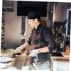 Tofficu Chefs Hat Men 3 Pcs Chef Hat Elastic Back Skull Cap Chef Hat with Ties Adjustable Kitchen Cooking Chef Caps for Men Women Kitchen Cooking Service and Other Work Black view 3