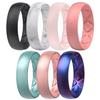 Egnaro Women's Bridal Rings Sets, 6mm Wide, 2mm Thick, Silicone Wedding Rubber Band with Half Size, Inner Arc Ergonomic Breathable Design view 1
