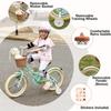 Glerc Little Molly 14 Inch Kids Bike, Retro Cruiser Girls Bike for Children Ages 3-5 Years Old, Kids Bicycle with Wicker Basket & Training Wheels, Mint Green view 2