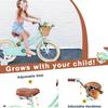 Glerc Little Molly 16 Inch Kids Bike, Retro Cruiser Girls Bike for Children Ages 4-7 Years Old, Kids Bicycle with Wicker Basket & Training Wheels/Kickstand, Mint Green view 4