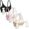 GXXGE Nursing Bra Support Pumping Bra Hands Free All in One Maternity Bra Comfortable Breast No Pad Pumps Bra Black Nude Pink Small view 1