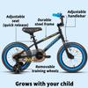 Glerc NuNu Kids Bike, 12 Inch Boys Bike for 2-4 Years Old Children, BMX Style Toddler Bicycle with Training Wheels & Coaster Brake, Black and Blue view 2