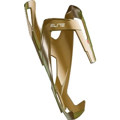 Elite Vico Glam Bottle Cage | Metal Gold White Graphic | Lightweight Cycling Water Bottle Holder