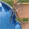 Folding Pontoon Boat Ladder with Arched Hand Rails, Rear Entry Inboard Ladder, Telescoping 4 Step Stainless Steel Swim Deck Ladders for Dock/Swim Pool/Marine view 1