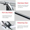 Folding Pontoon Boat Ladder with Arched Hand Rails, Rear Entry Inboard Ladder, Telescoping 4 Step Stainless Steel Swim Deck Ladders for Dock/Swim Pool/Marine view 4