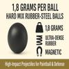 100 x Hard Mix Rubber Steel Balls Paintballs 1.8 Grams Ammo for Self Home Defense in 43 Caliber view 2