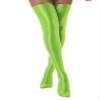 Agoky Women's Stretchy Stay Up Pantyhose Glossy Shiny Oil Footed Tights Silk Stockings Glossy Fluorescent Green One Size view 1