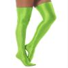 Agoky Women's Stretchy Stay Up Pantyhose Glossy Shiny Oil Footed Tights Silk Stockings Glossy Fluorescent Green One Size view 3