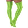 Agoky Women's Stretchy Stay Up Pantyhose Glossy Shiny Oil Footed Tights Silk Stockings Glossy Fluorescent Green One Size view 4