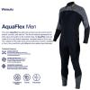 Aqualung Men's AquaFlex Dive Wetsuit - Flexible 4-Way Stretch Neoprene Full Suit w/Powertex Knee Protection for Scuba Diving, Black/Gray, Small, 5mm view 3