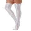 Agoky Women's Stretchy Stay Up Pantyhose Glossy Shiny Oil Footed Tights Silk Stockings Glossy White One Size view 3